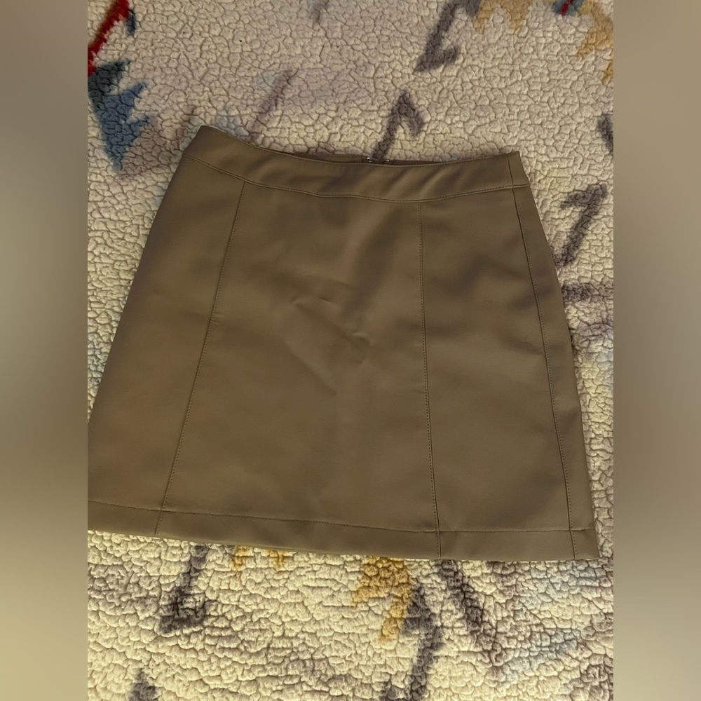 Forever 21 faux leather mini skirt size small camel tan boho small skirt